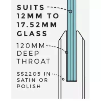 Balustrade Spigot Madrid Deluxe SS2205 Core Drill Spigot With Dress Ring (suits 15mm to 17.52mm glass)