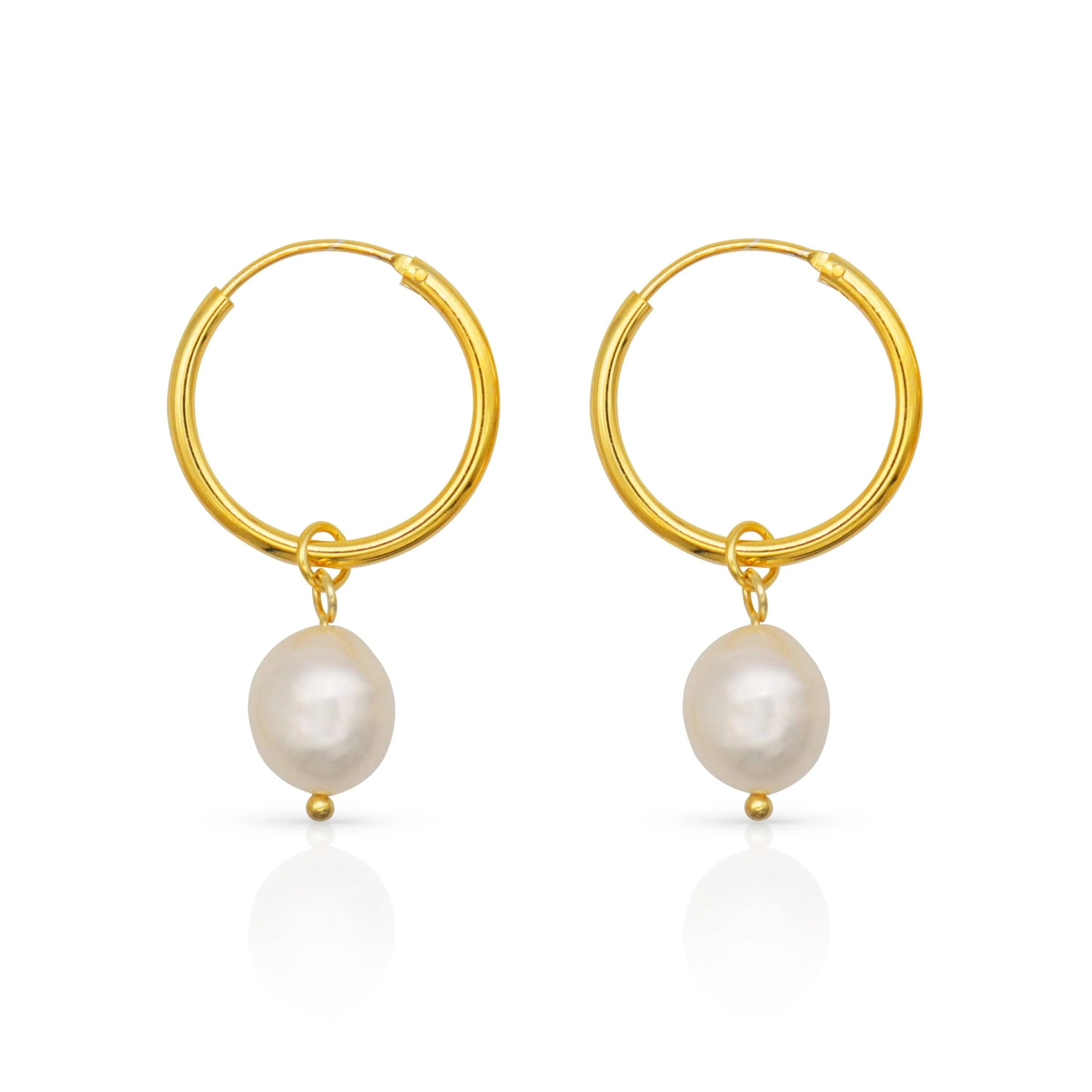 Baroque Pearl Hoop Earrings