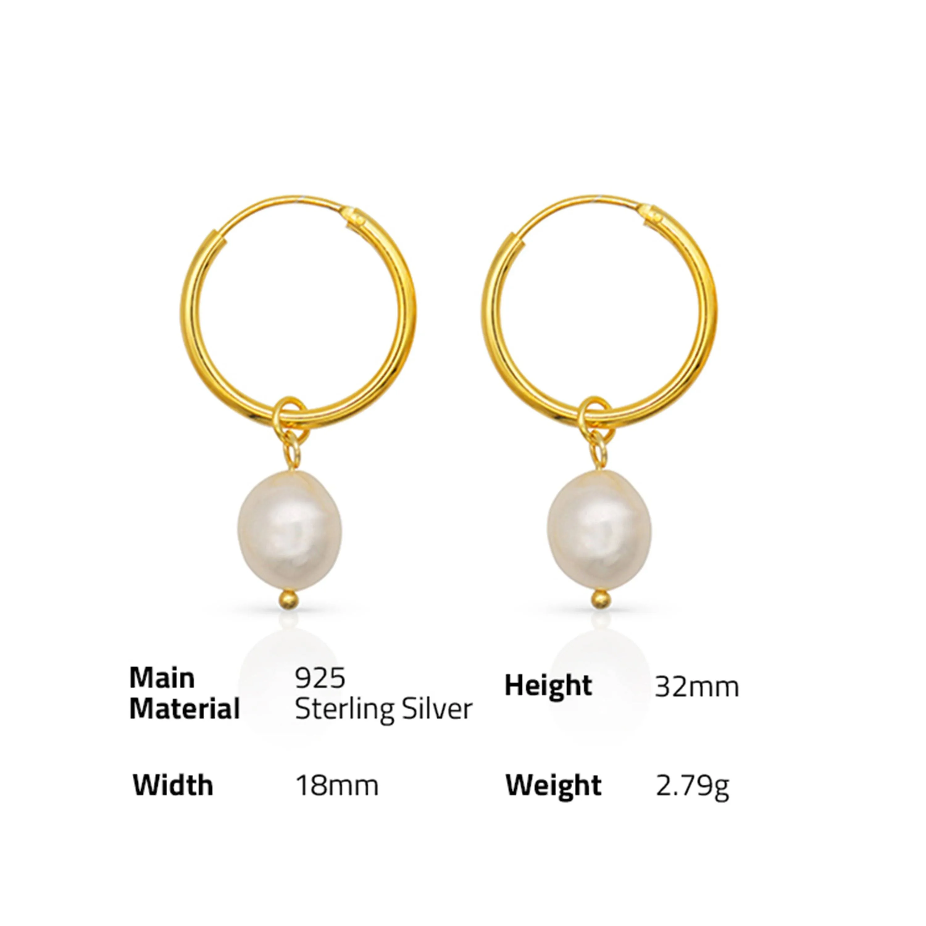 Baroque Pearl Hoop Earrings