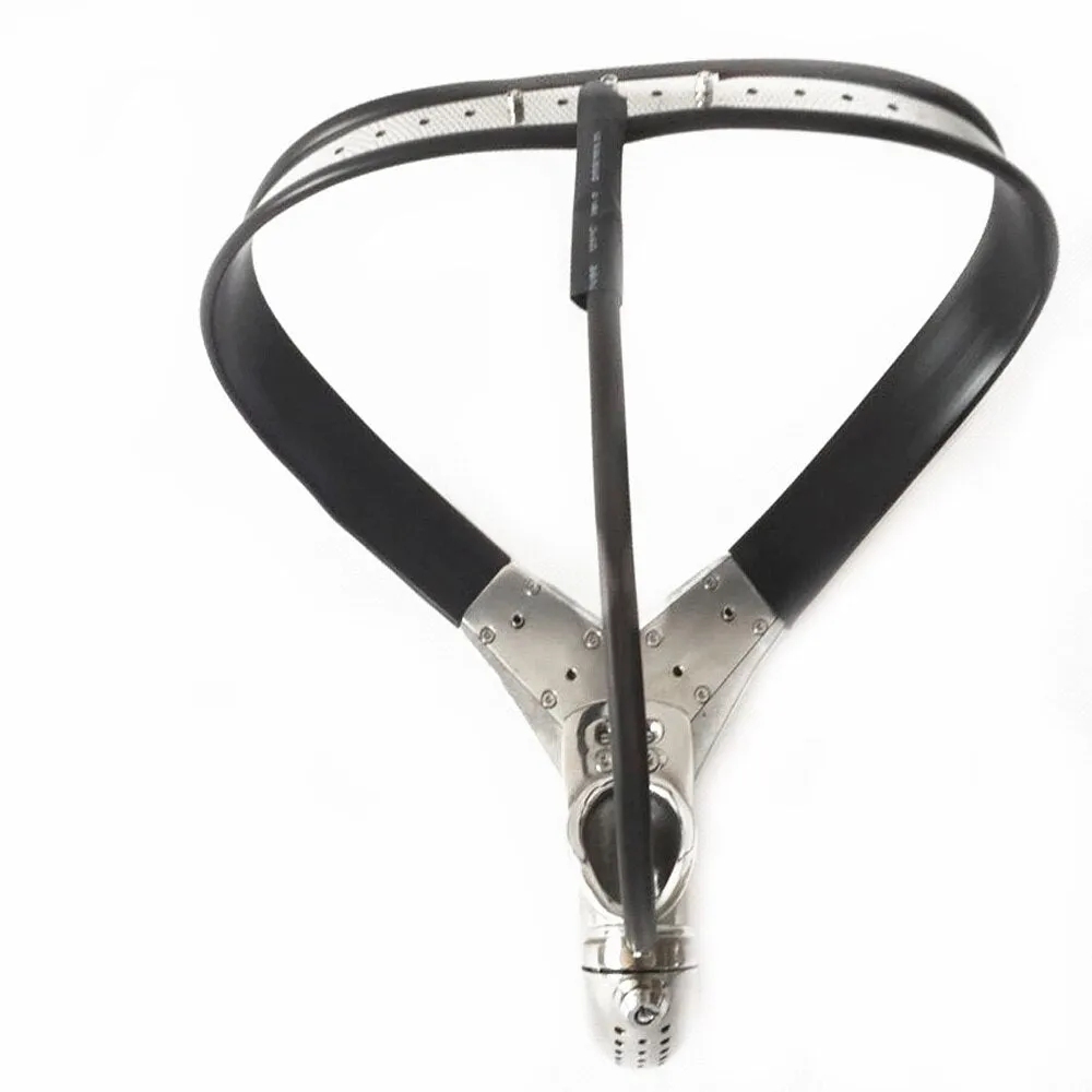 BDSM Stainless Steel Men Chastity Belt Anal Plug