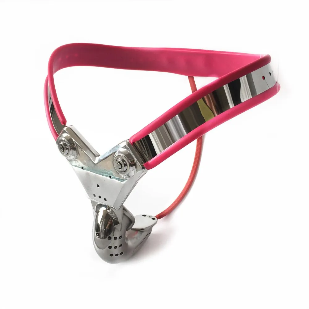 BDSM Stainless Steel Men Chastity Belt Anal Plug