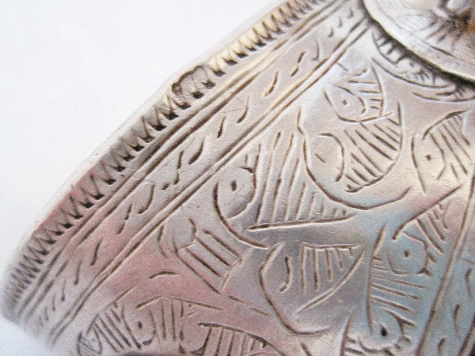 Beautiful Vintage Silver Flared Cuff Bracelet from Morocco