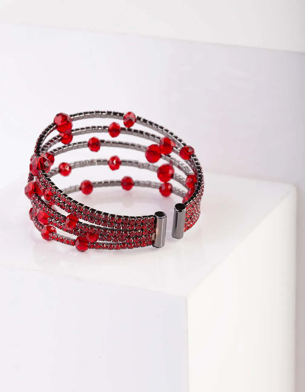 Berry Beaded Cuff Bracelet