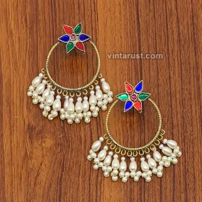 Big Round Hoop Earrings With Pearls