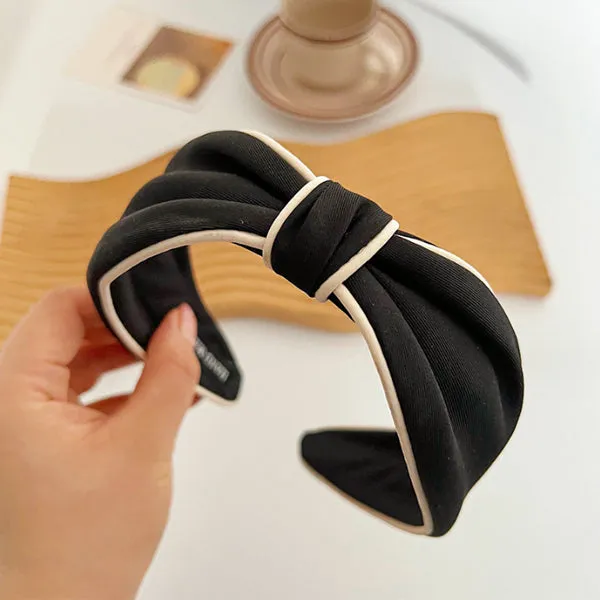 Black Wide Brimmed Knotted Headband 黑色寬邊打結頭箍 HA20452