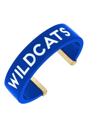 BLUE AND WHITE ENAMEL WILDCAT CUFF