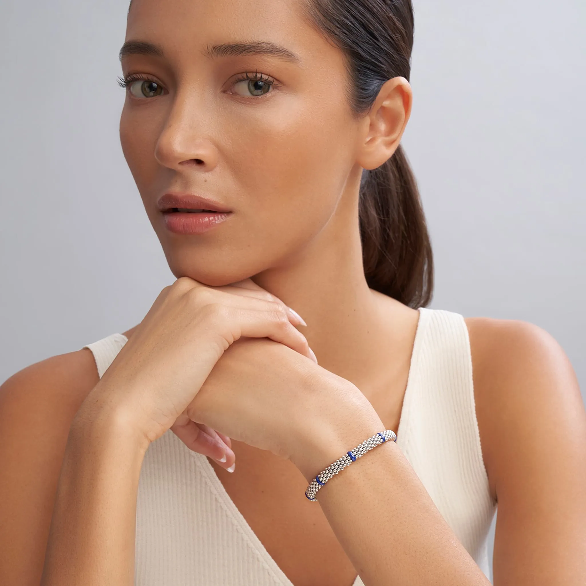 Blue Caviar Ceramic Station Caviar Bracelet | 6mm