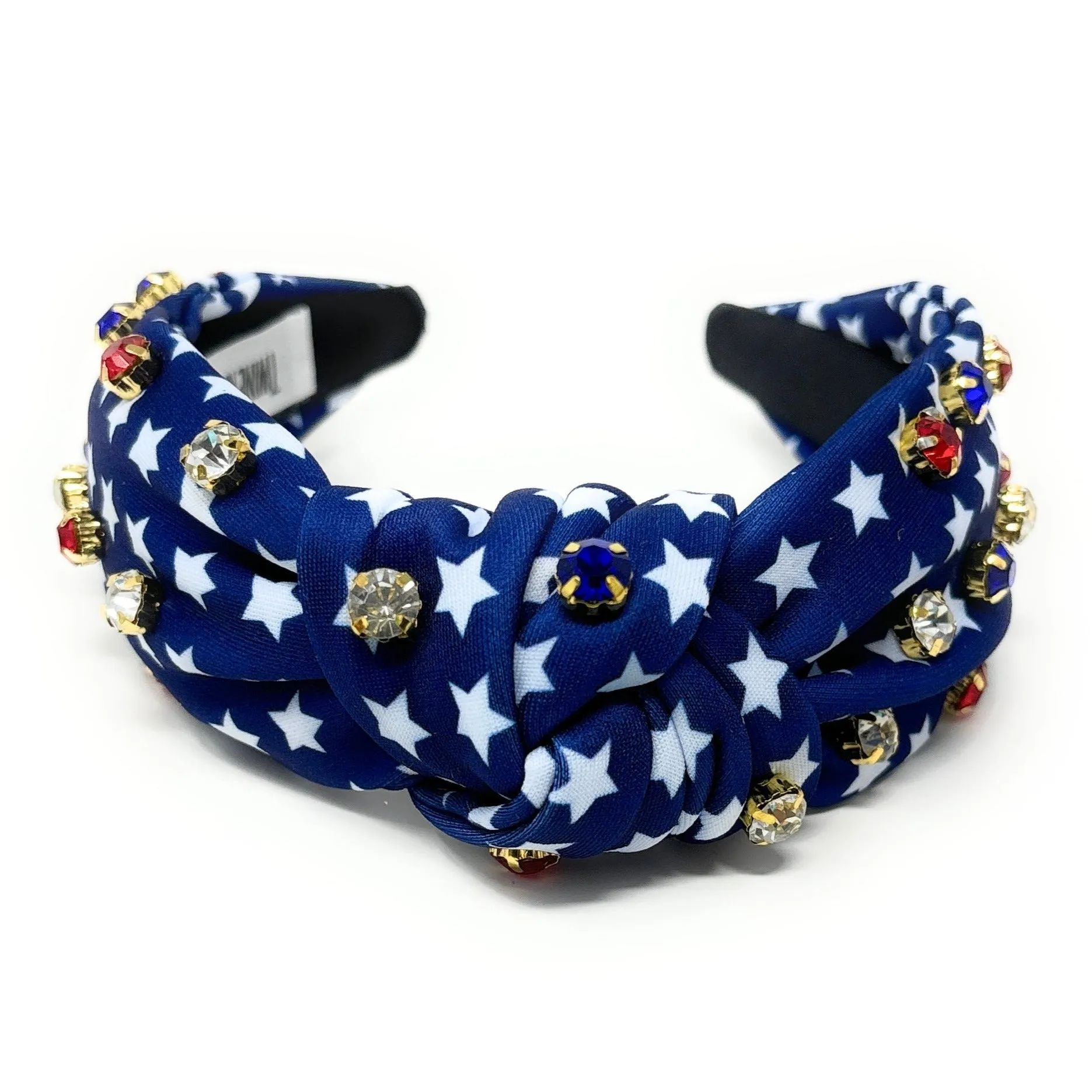 Blue Patriotic Jeweled Knot Headband