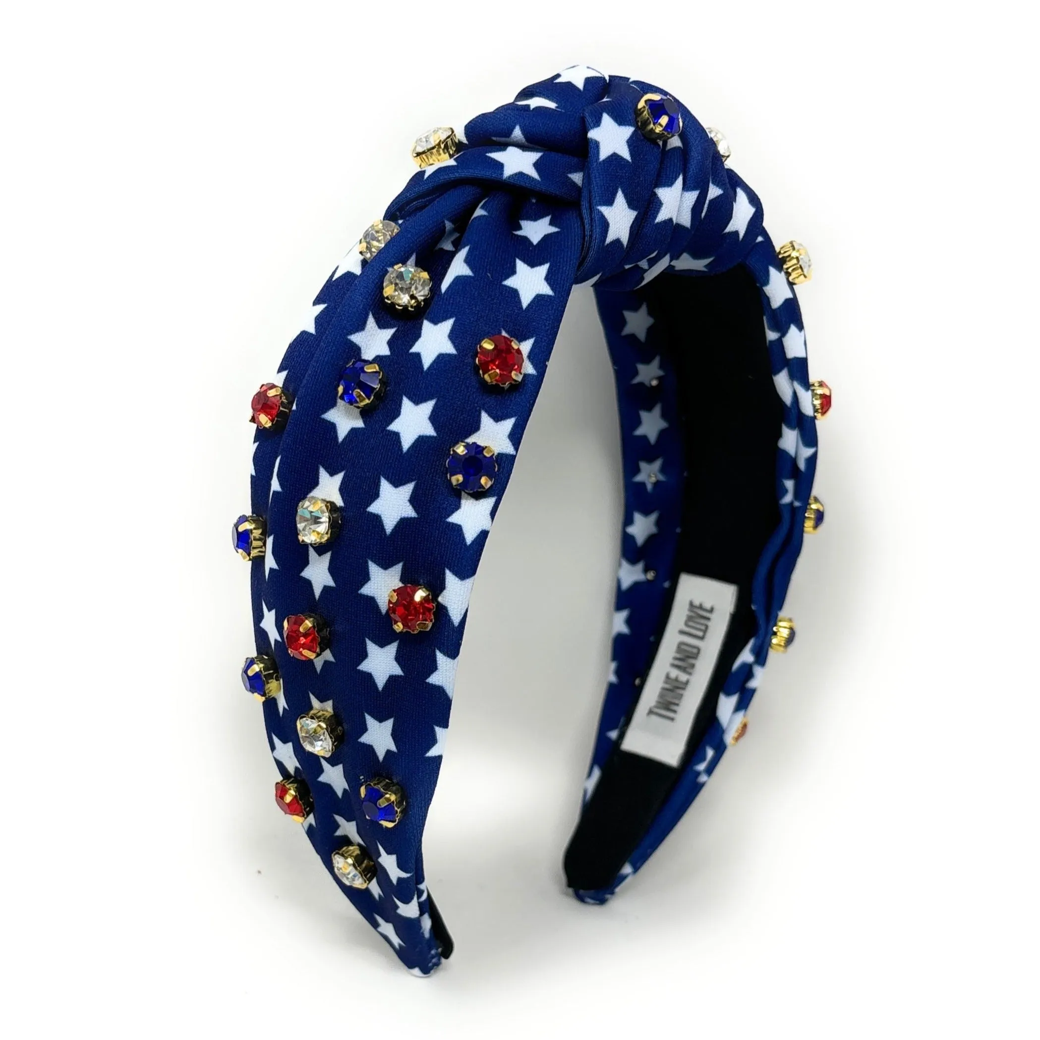 Blue Patriotic Jeweled Knot Headband
