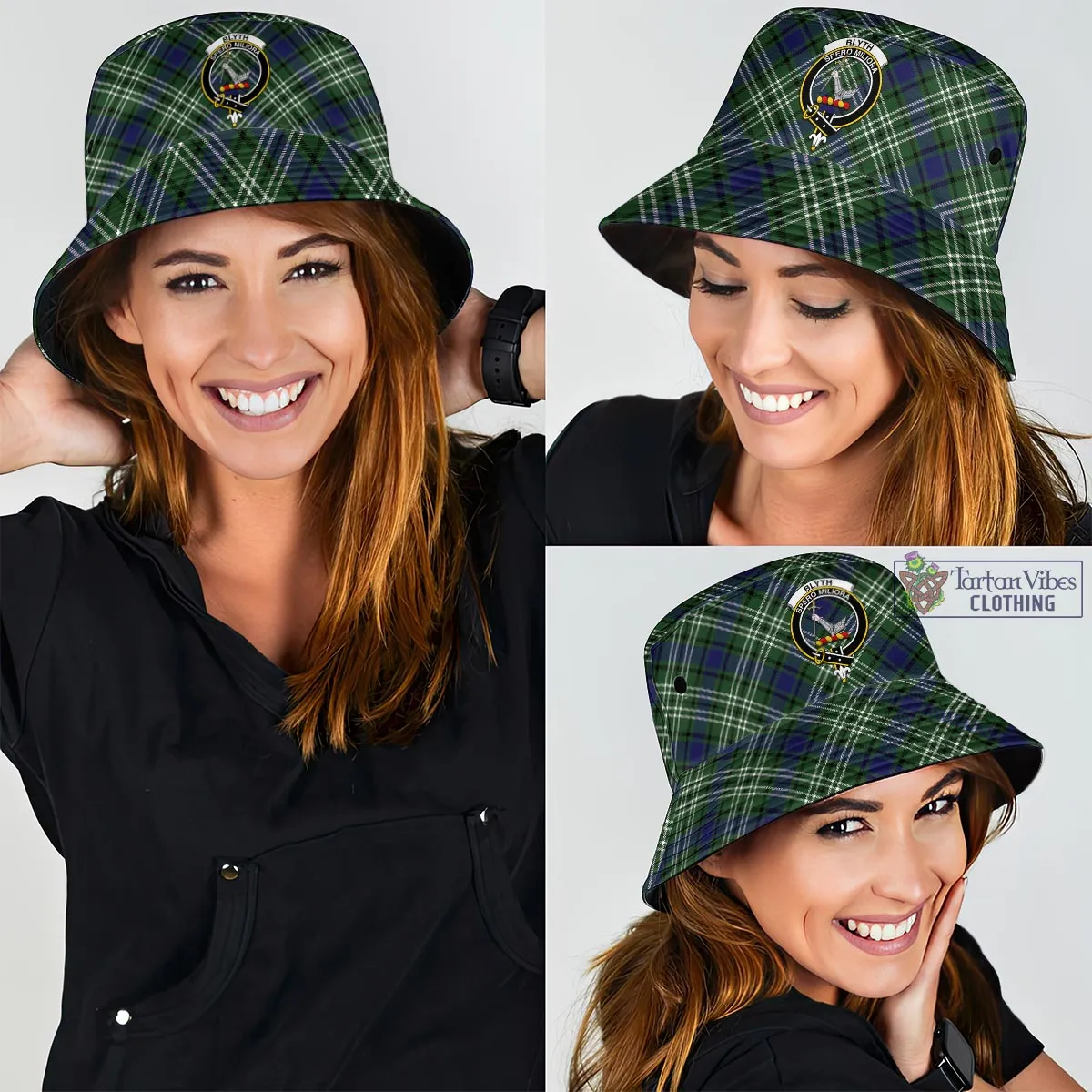 Blyth Tartan Bucket Hat with Family Crest