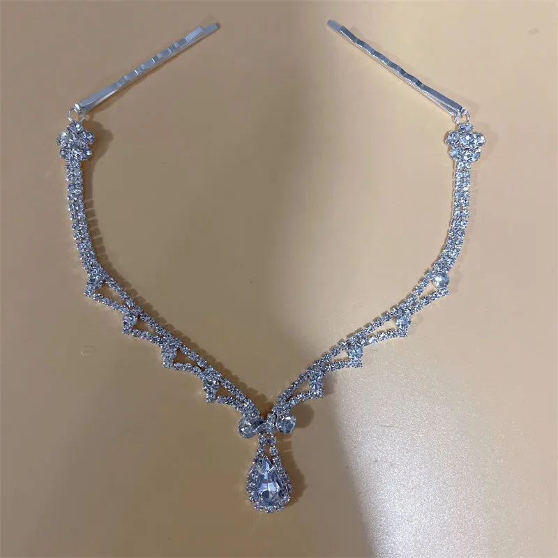 Bohemian Vintage Rhinestone Bridal Headband for Womens Wedding Day
