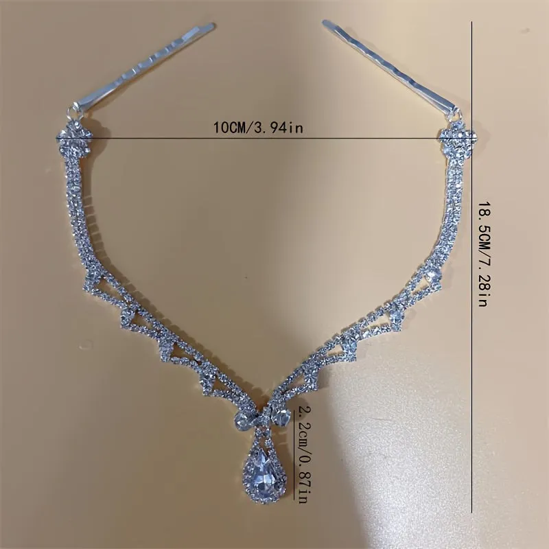 Bohemian Vintage Rhinestone Bridal Headband for Womens Wedding Day