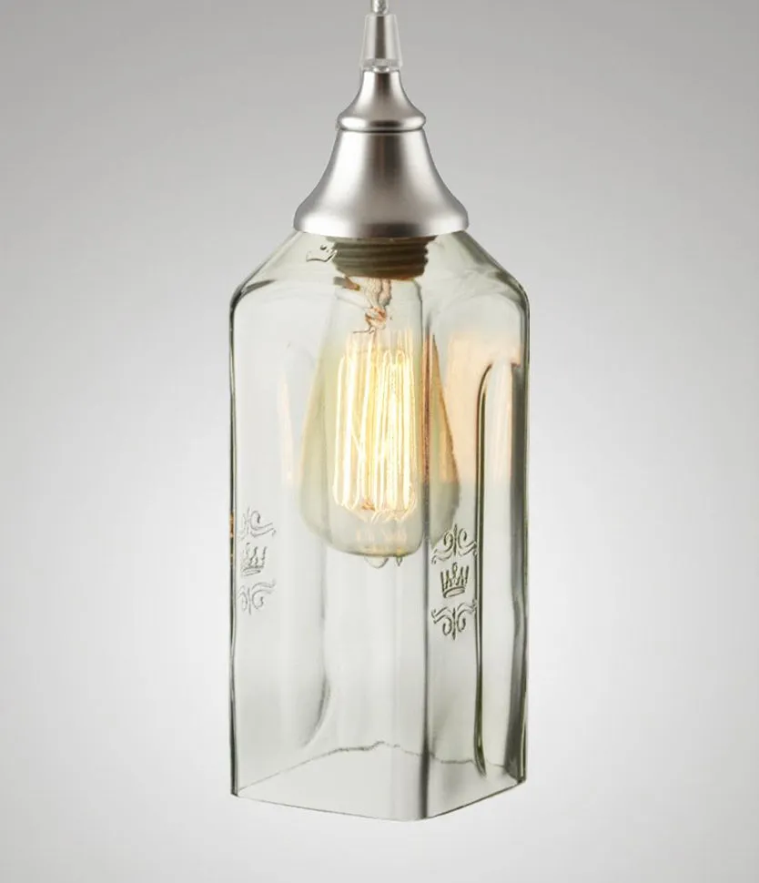 Bottle Glass Pendant, Clear