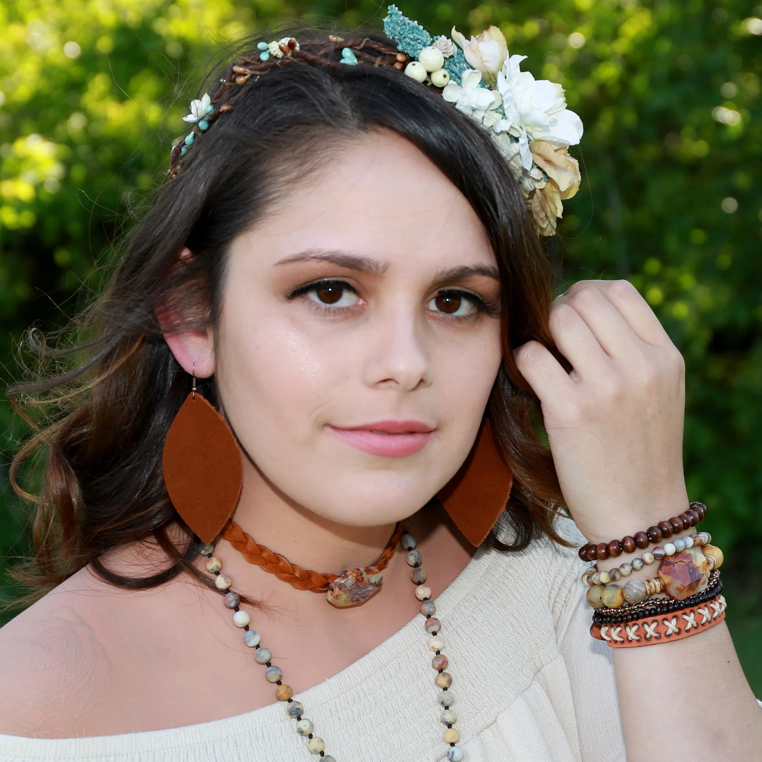 Bracelet Bar -Large Wood Beaded Stretch Bracelet 800o