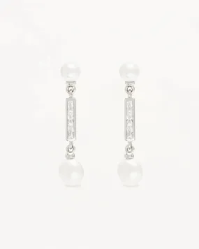 by charlotte Breathe Pearl Drop Earrings - Sterling Silver