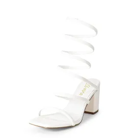 CAMBOLA-1 SQUARE TOE RING SPIRAL ANKLE WARPS - WHITE