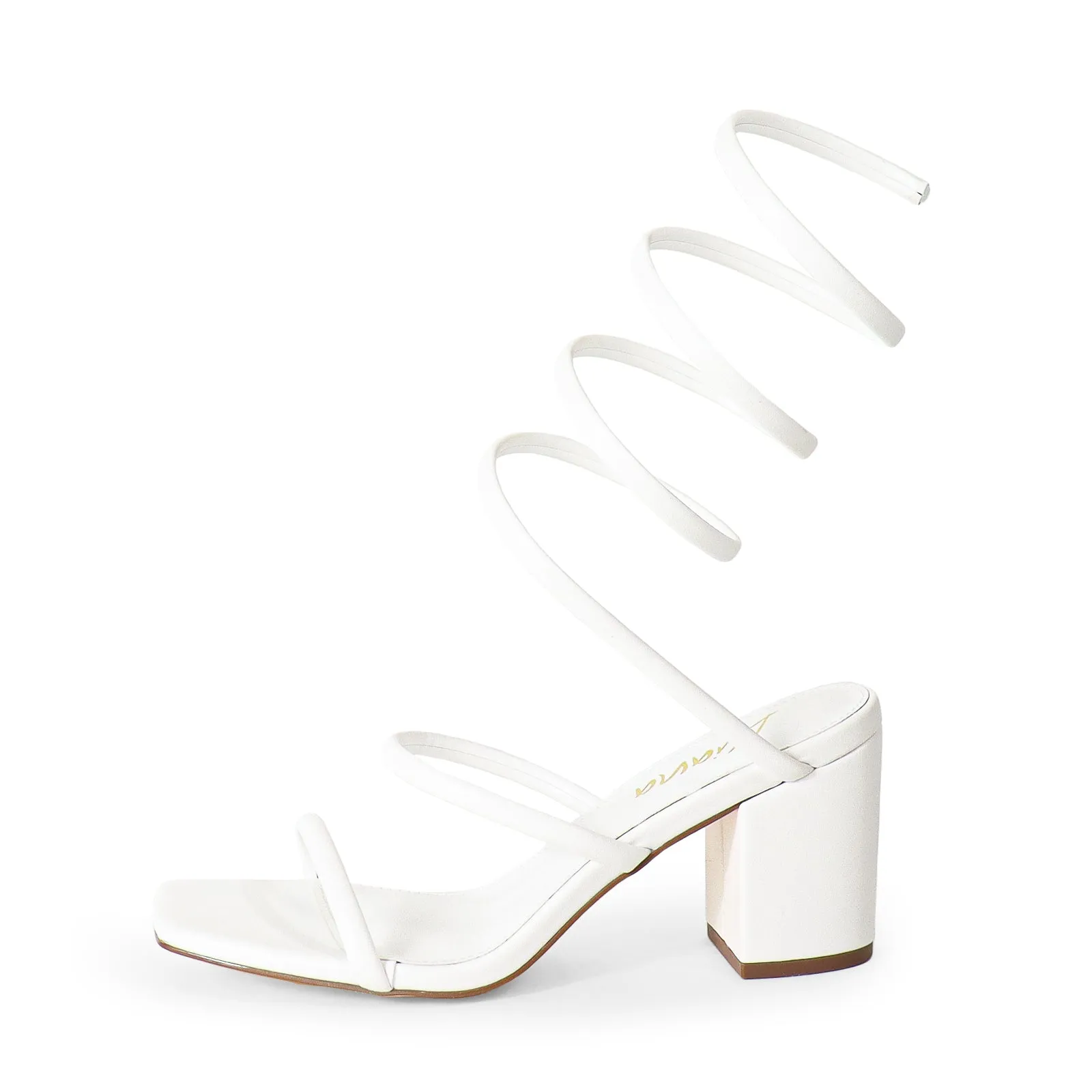 CAMBOLA-1 SQUARE TOE RING SPIRAL ANKLE WARPS - WHITE