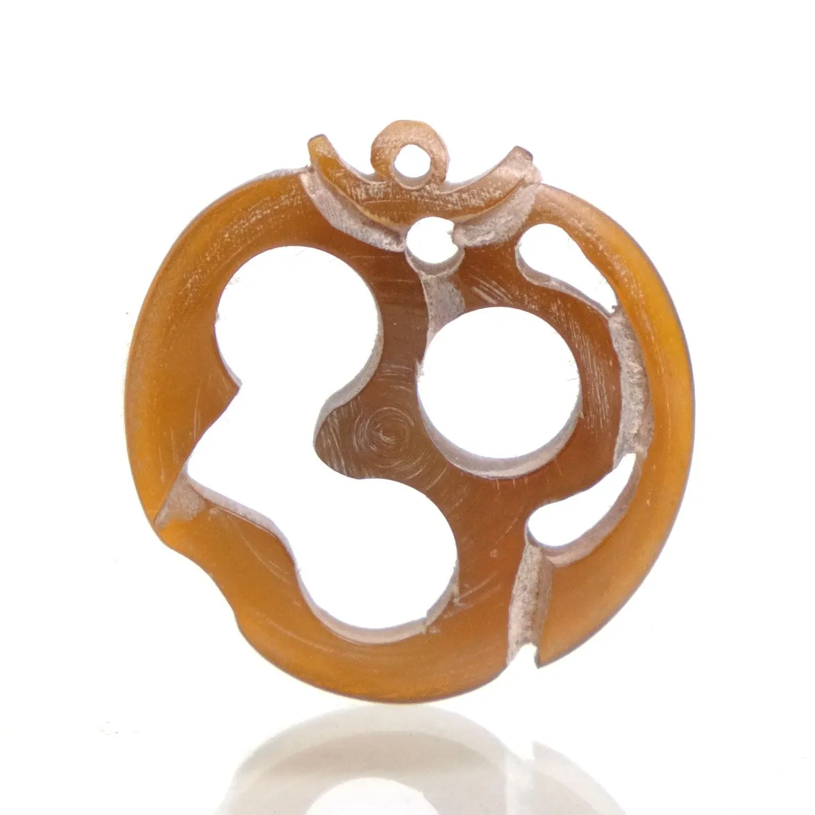 Carved Bone Pendant, Ohm