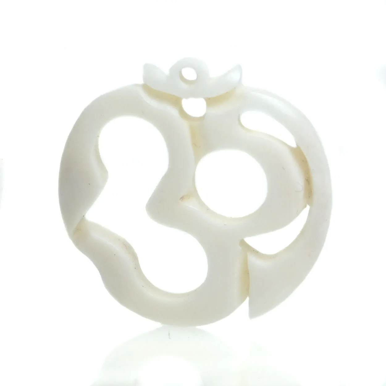 Carved Bone Pendant, Ohm