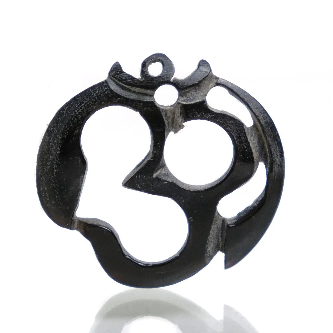 Carved Bone Pendant, Ohm