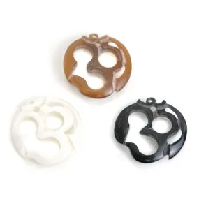 Carved Bone Pendant, Ohm