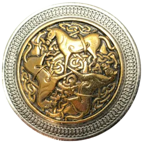 Celtic Horse Gold Belt Buckle