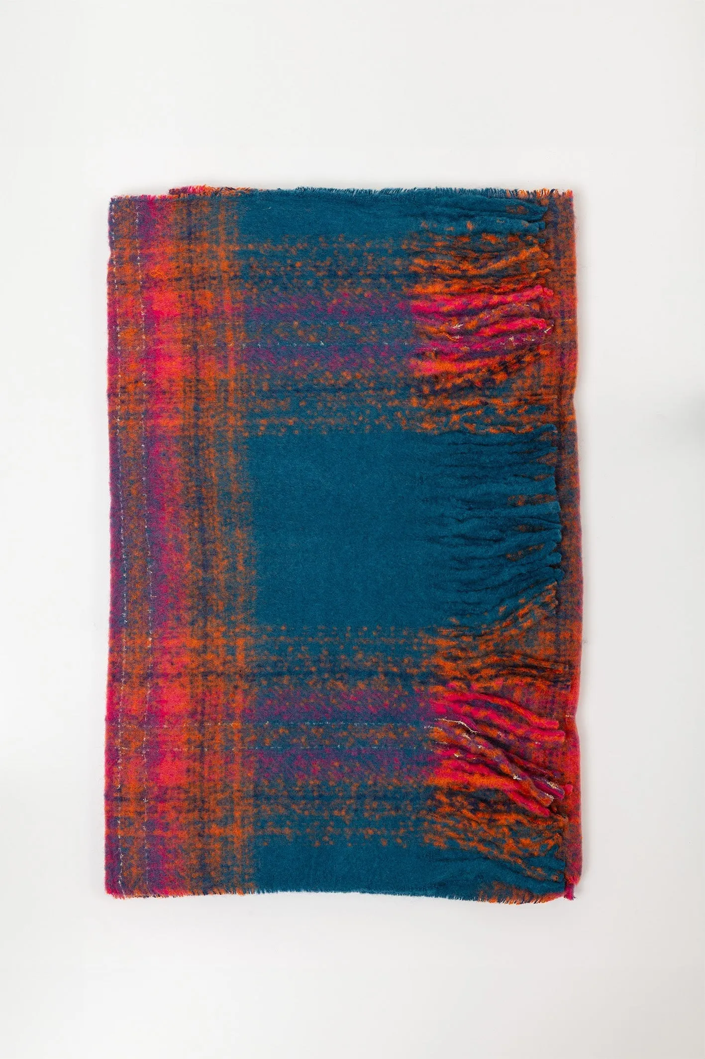 Check Scarf in Navy