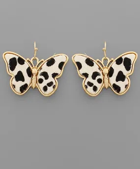 Cheetah Butterfly Dangle Earrings