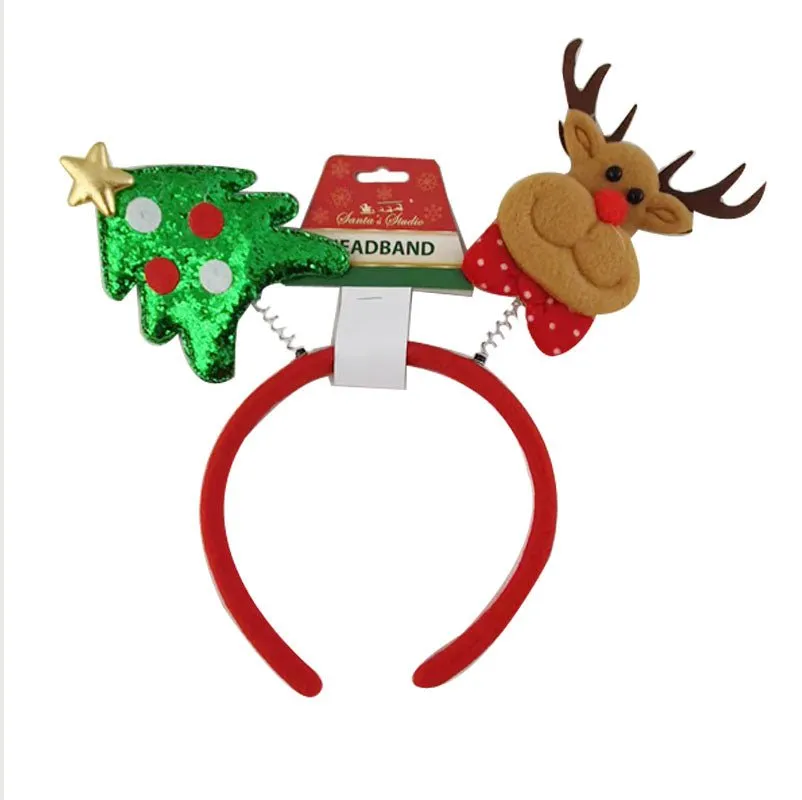 Christmas Headband with Reindeer and Christmas Tree