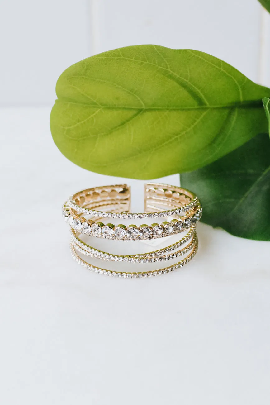 Circle Stone Row X Bottom Cuff