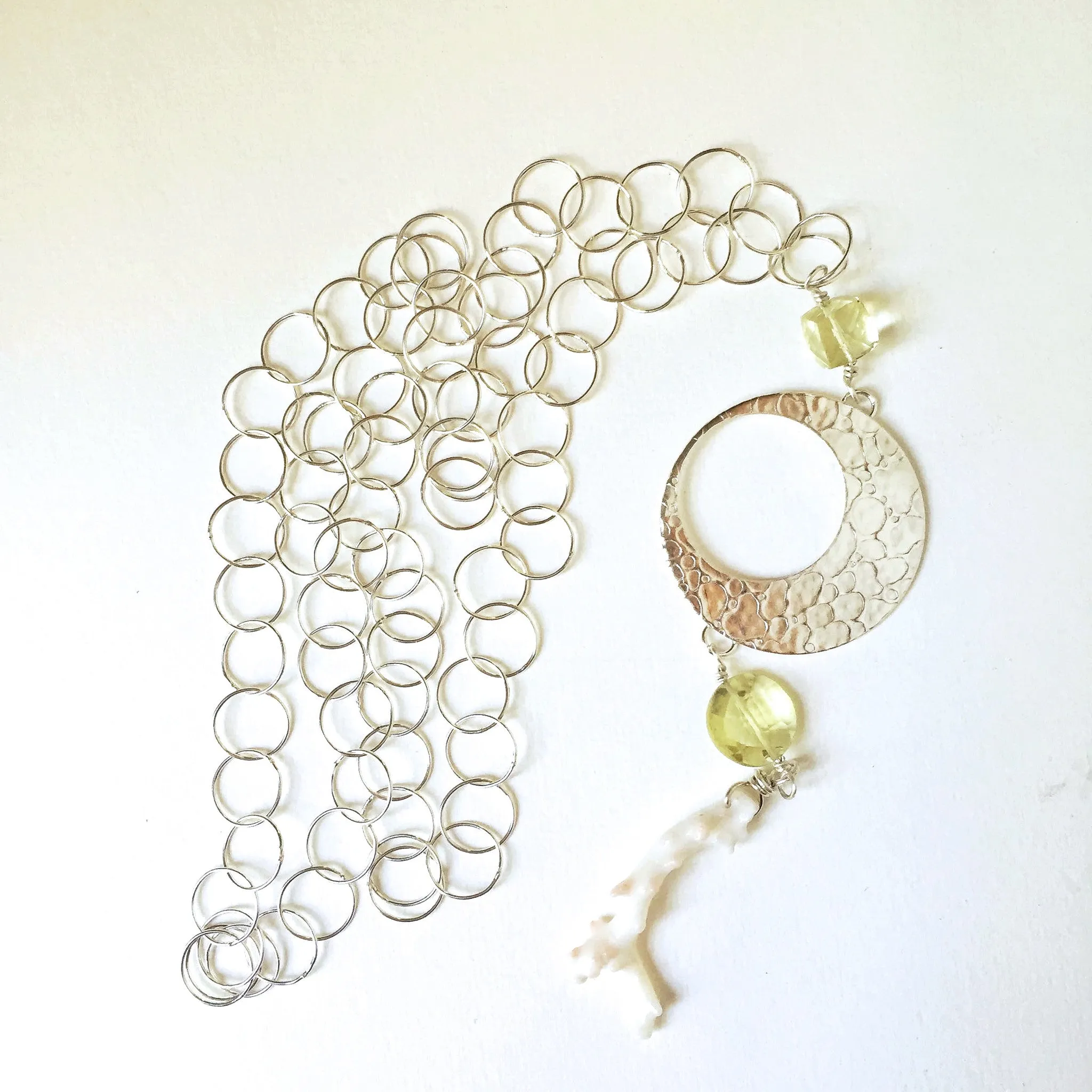 Citron Coral Eclipse Necklace