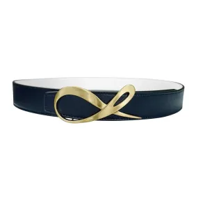 Classica Blu Mezzanotte Bianco Yellow Gold Belt