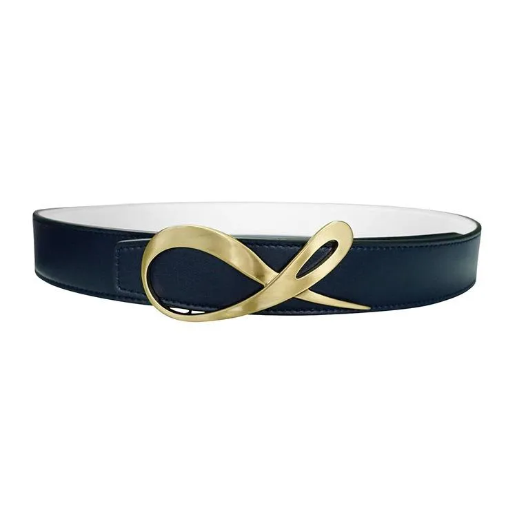Classica Blu Mezzanotte Bianco Yellow Gold Belt
