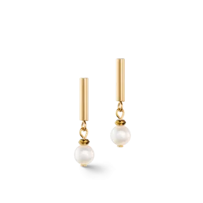 Classy freshwater pearl earrings gold
