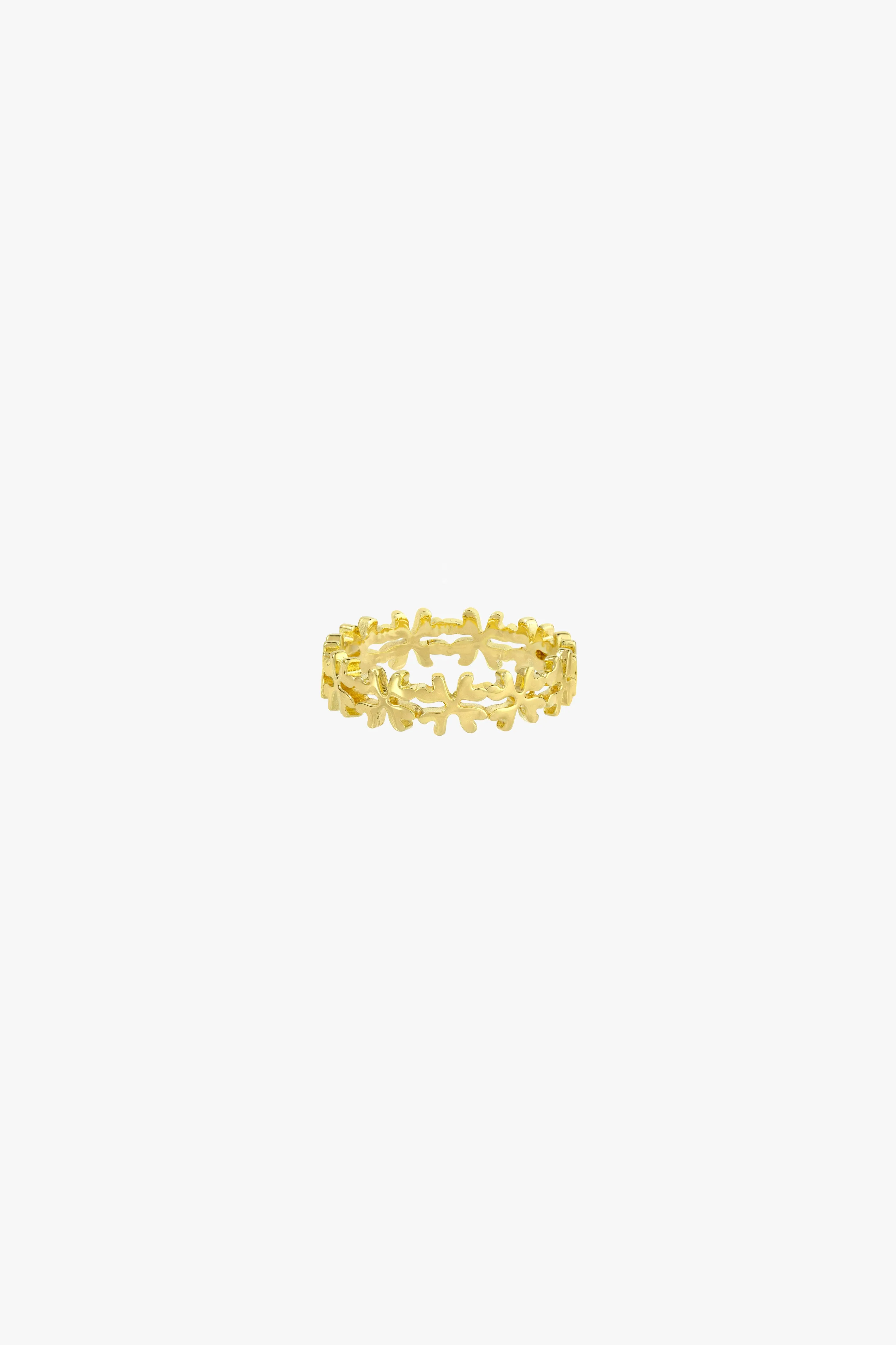 Clover club index ring gold plated