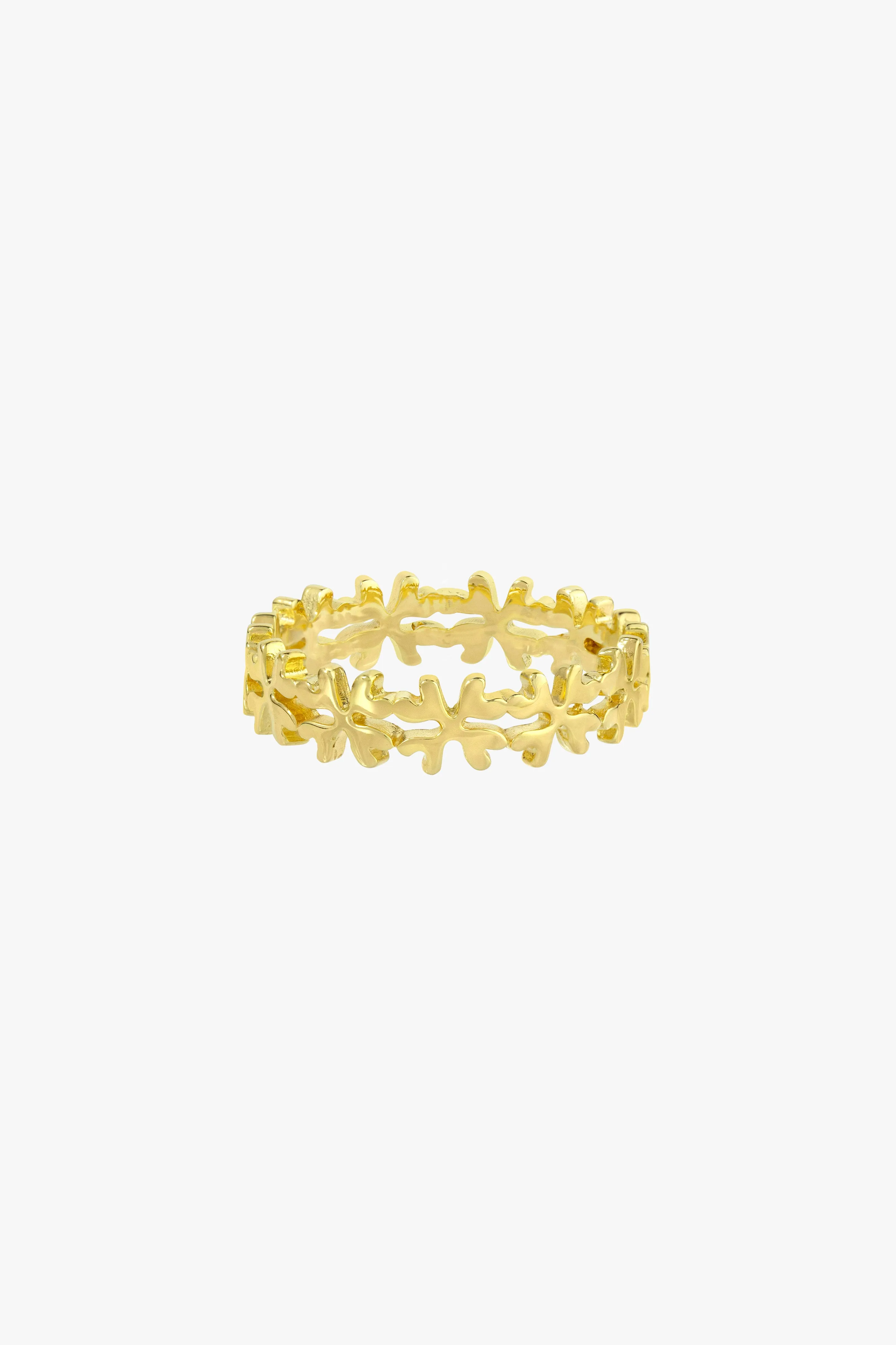 Clover club index ring gold plated