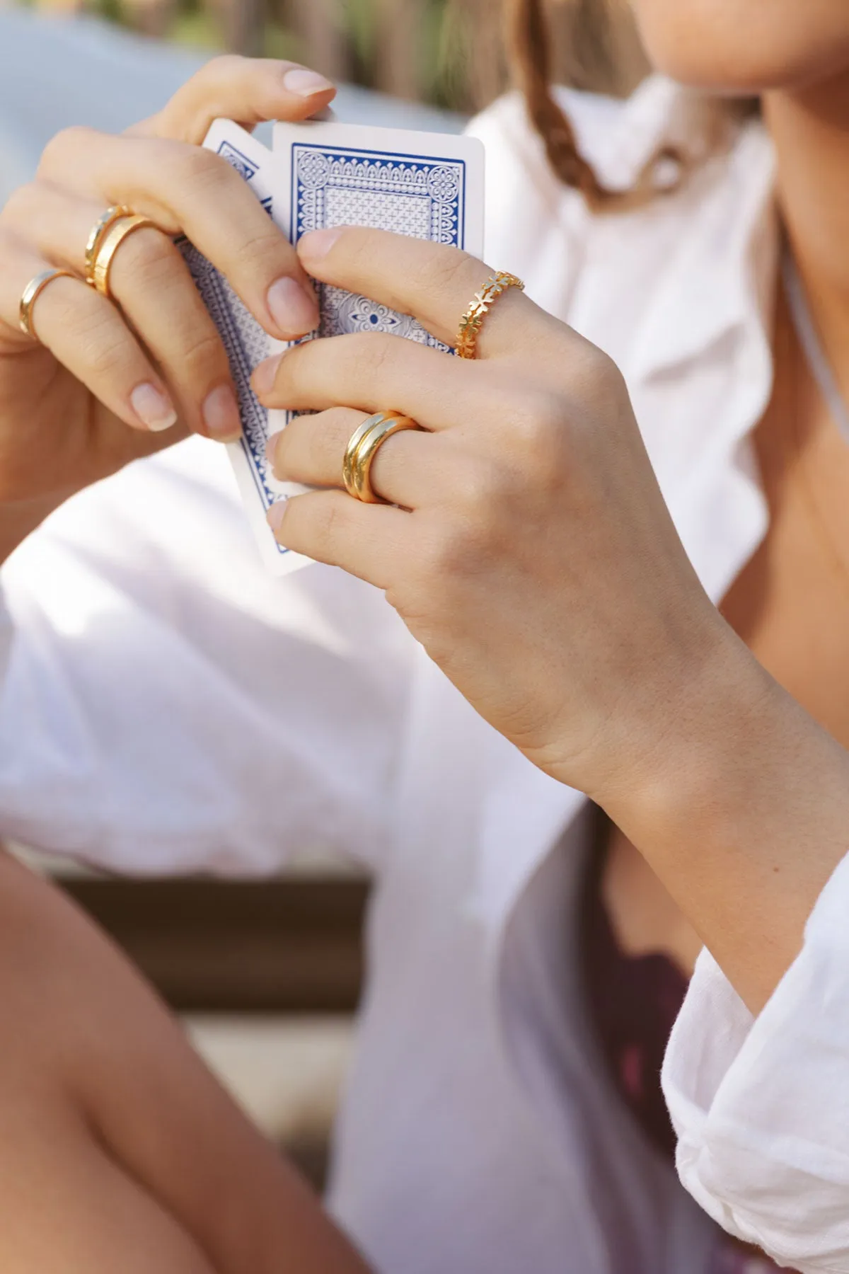 Clover club index ring gold plated
