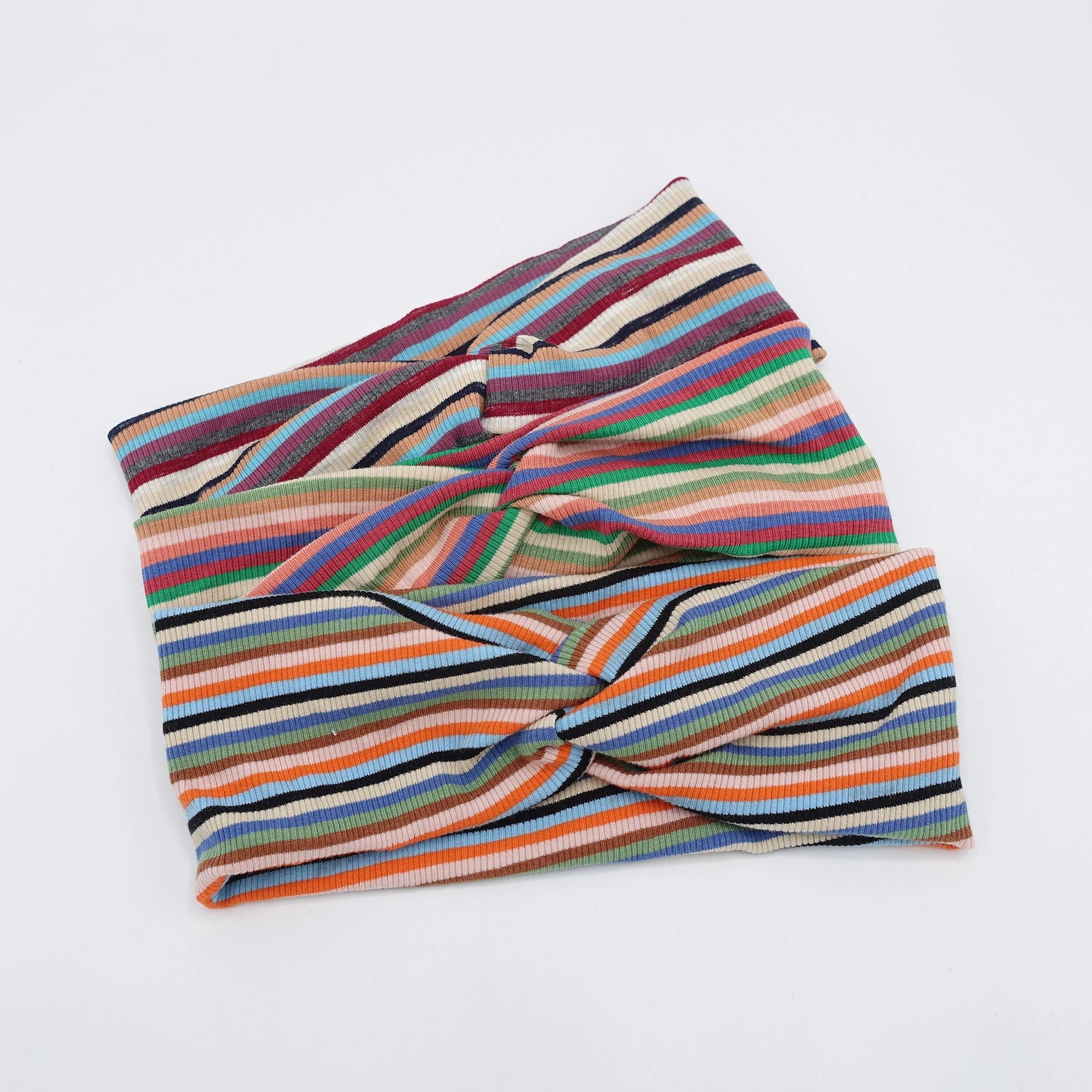 colorful stripe turban headband