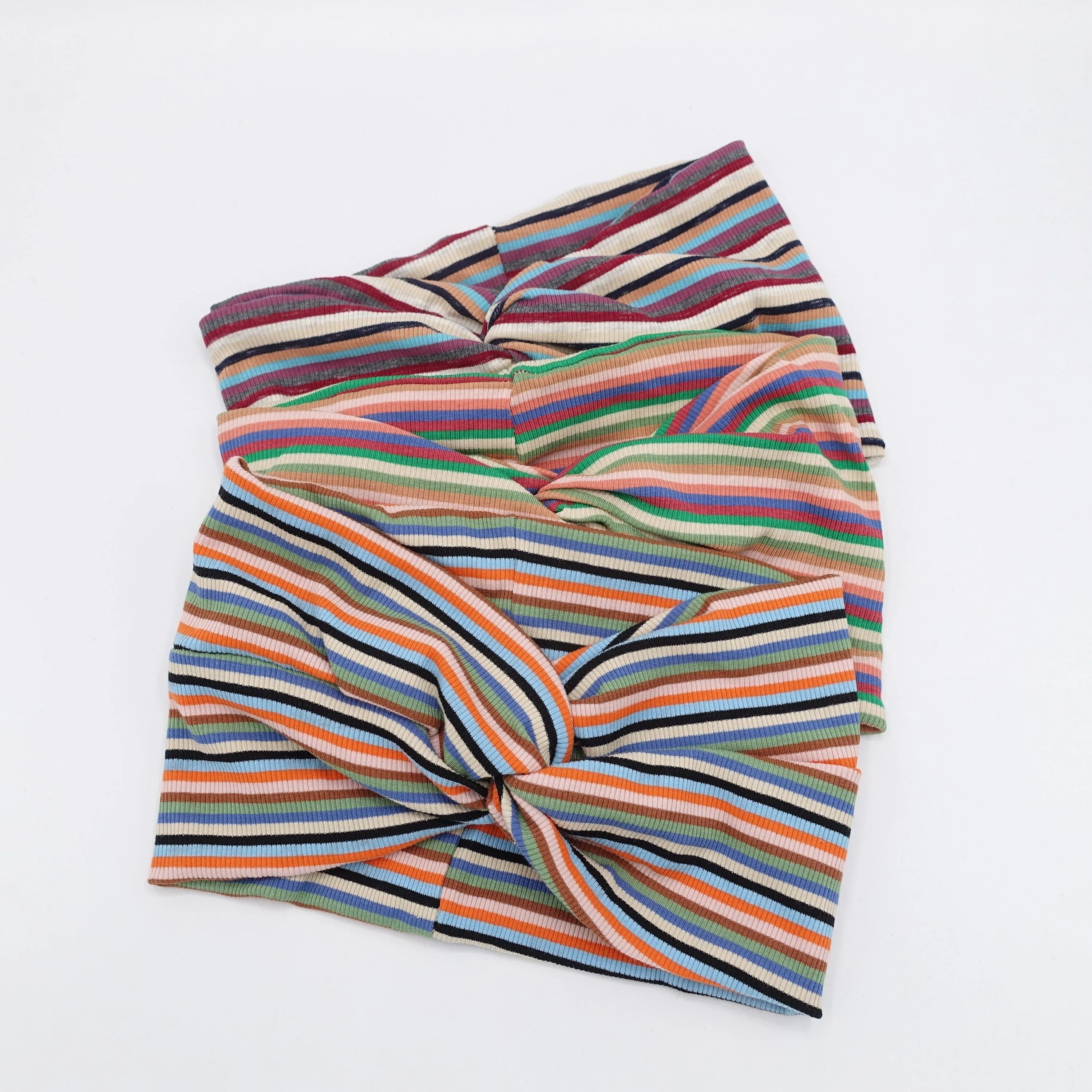 colorful stripe turban headband