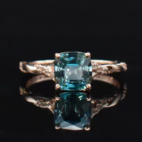 Cremation Ring With Ashes-Topaz & Diamond
