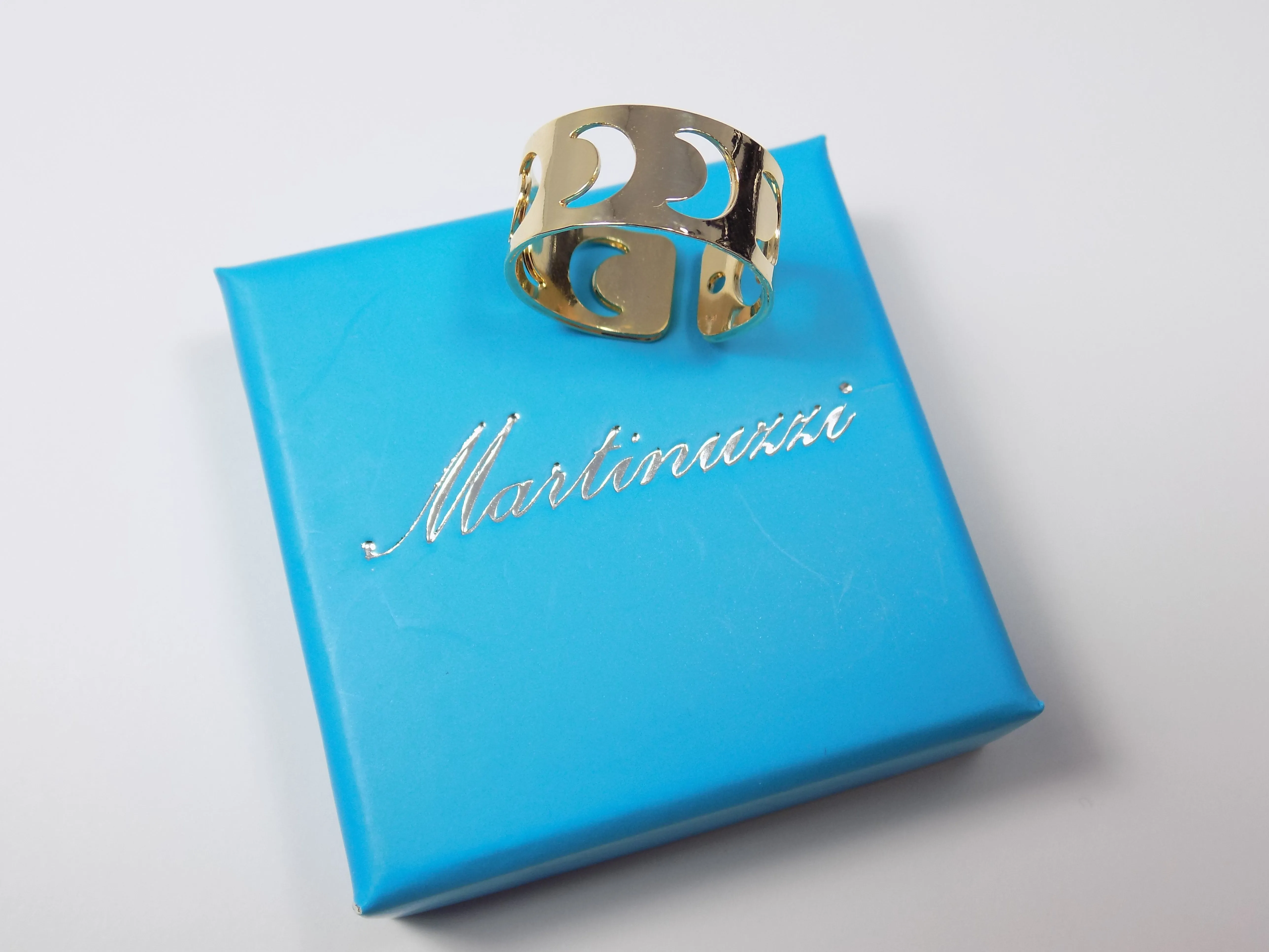 Crescent Moon Ring. Half Moon Ring Adjustable Gold Plated Golden Color