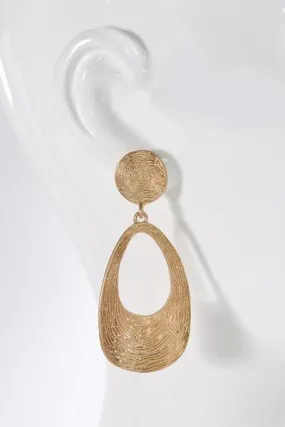 Curved Tear Drop Dangle Earrings
