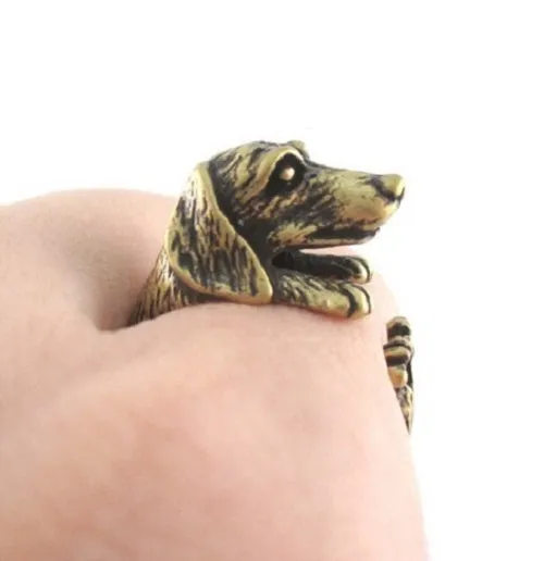Dachshund Dog Ring; Animal Wrap Ring; Puppy Dog Ring; Adjustable Puppy Dog Ring