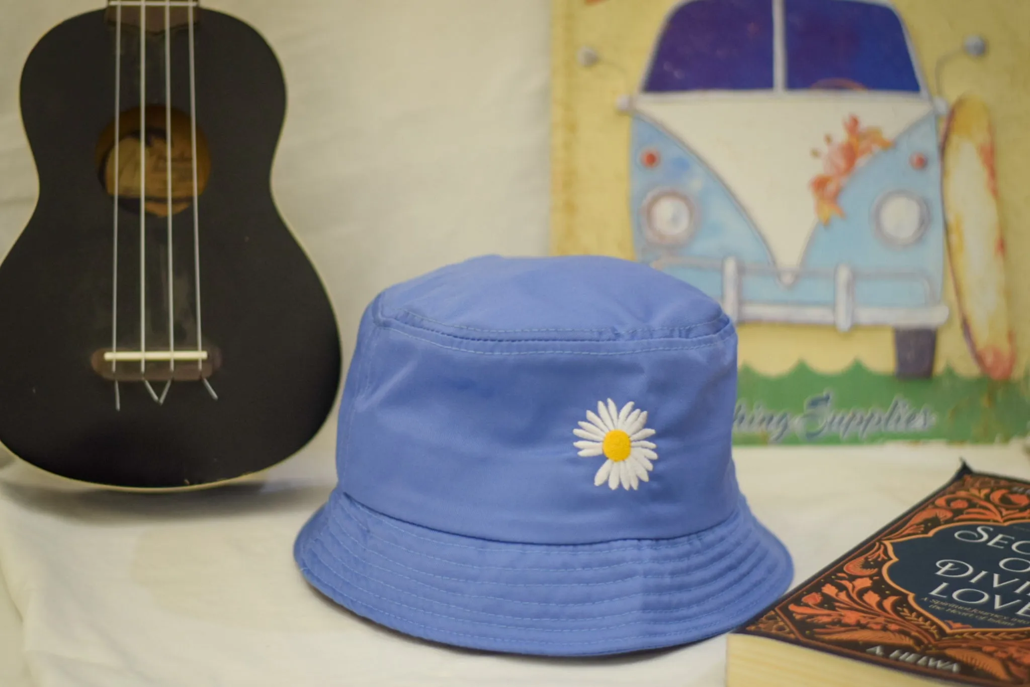 Daisy Bucket Hat| Sky Blue | Embroidered