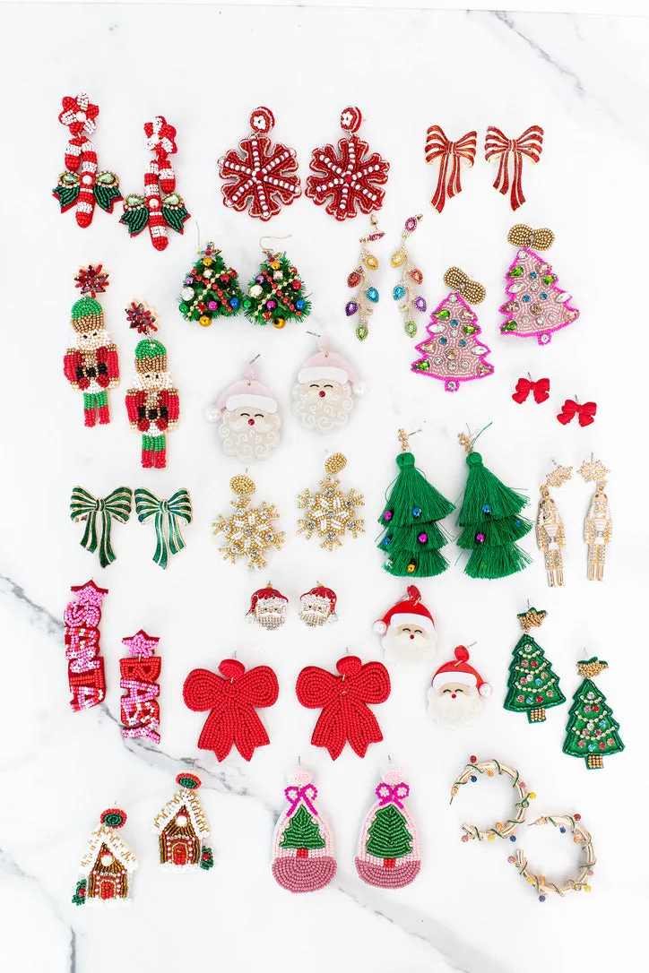 Dangle Beard Santa Earrings