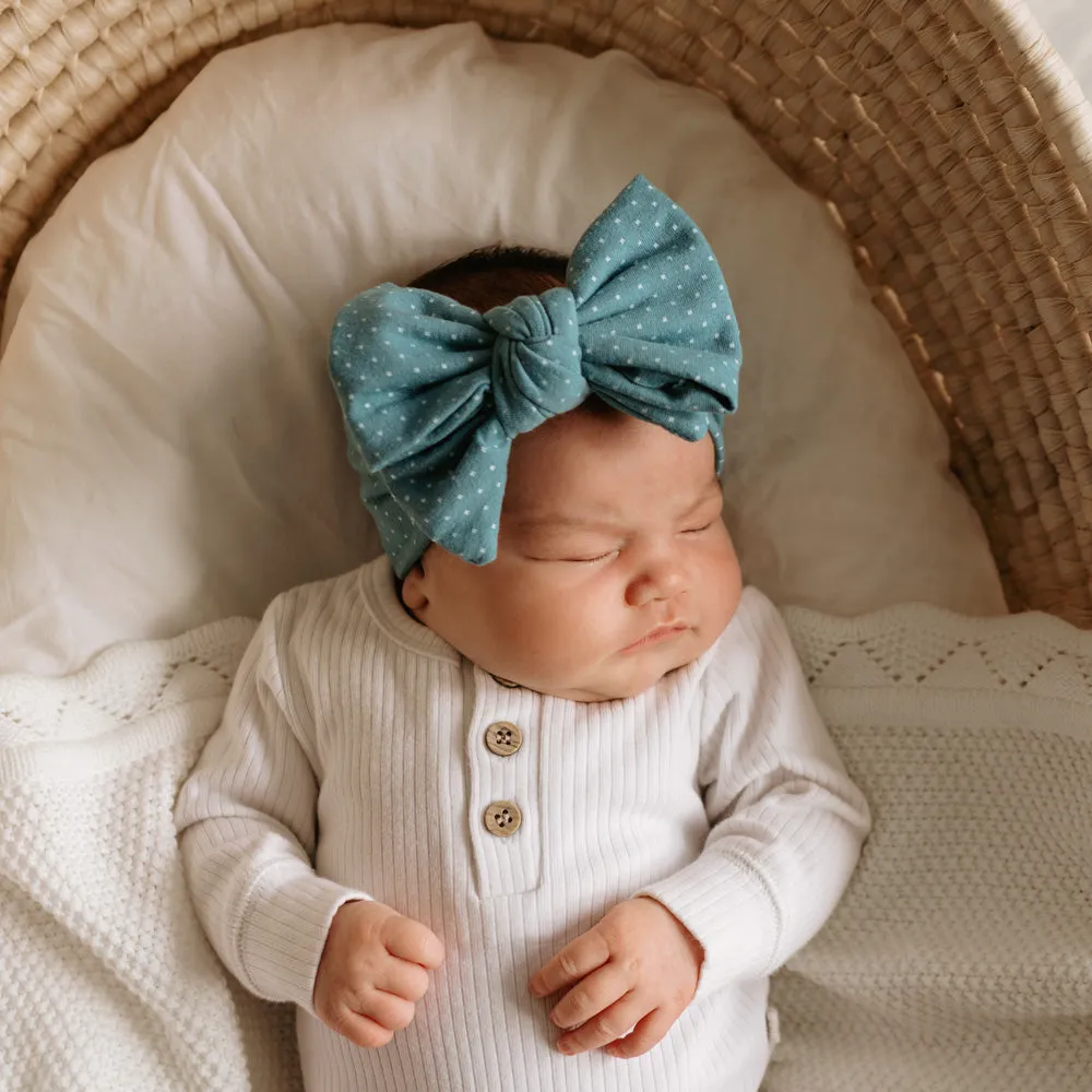 Darling Bow Headband - Ocean Mist