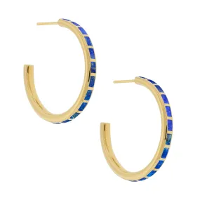 Dash Hoop Gemstone 18K Gold Vermeil Sterling Silver Earrings | Jan Leslie