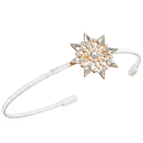 David Tutera™ Flower Girl Headband: White Headband w/Starburst Embellishment
