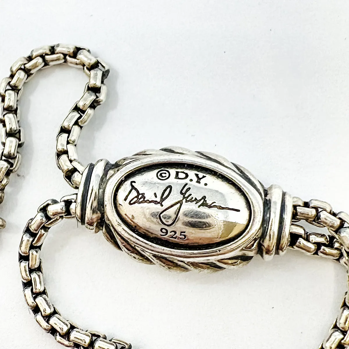 David Yurman Sterling Silver Diamond Five Station Starburst Bracelet