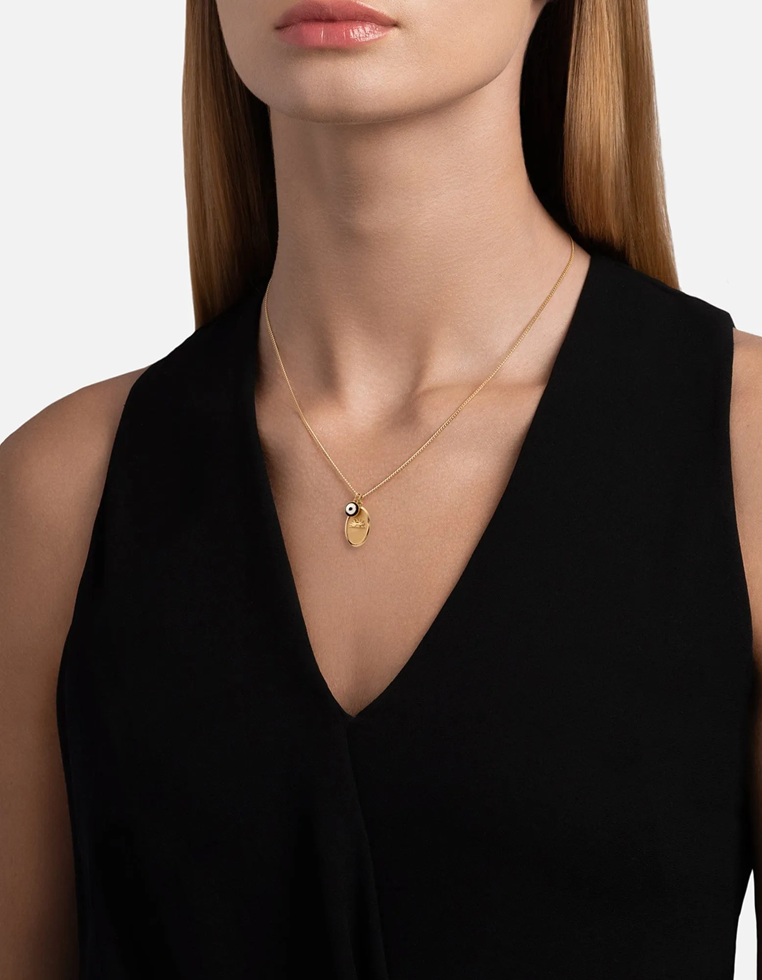 Dawn Necklace, Gold Vermeil/Black